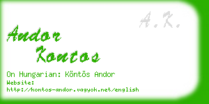 andor kontos business card