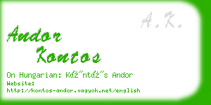 andor kontos business card